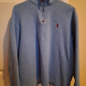 Polo Ralph Lauren Chambray Blue 1/4 Zip Sweater